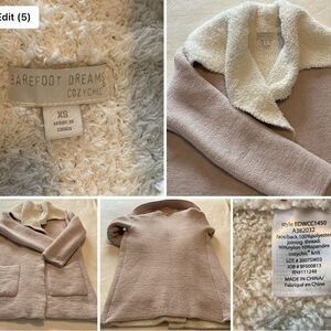 Barefoot Dreams CozyChic Shearling Drape Car Coat, Oversized Jacket  XS